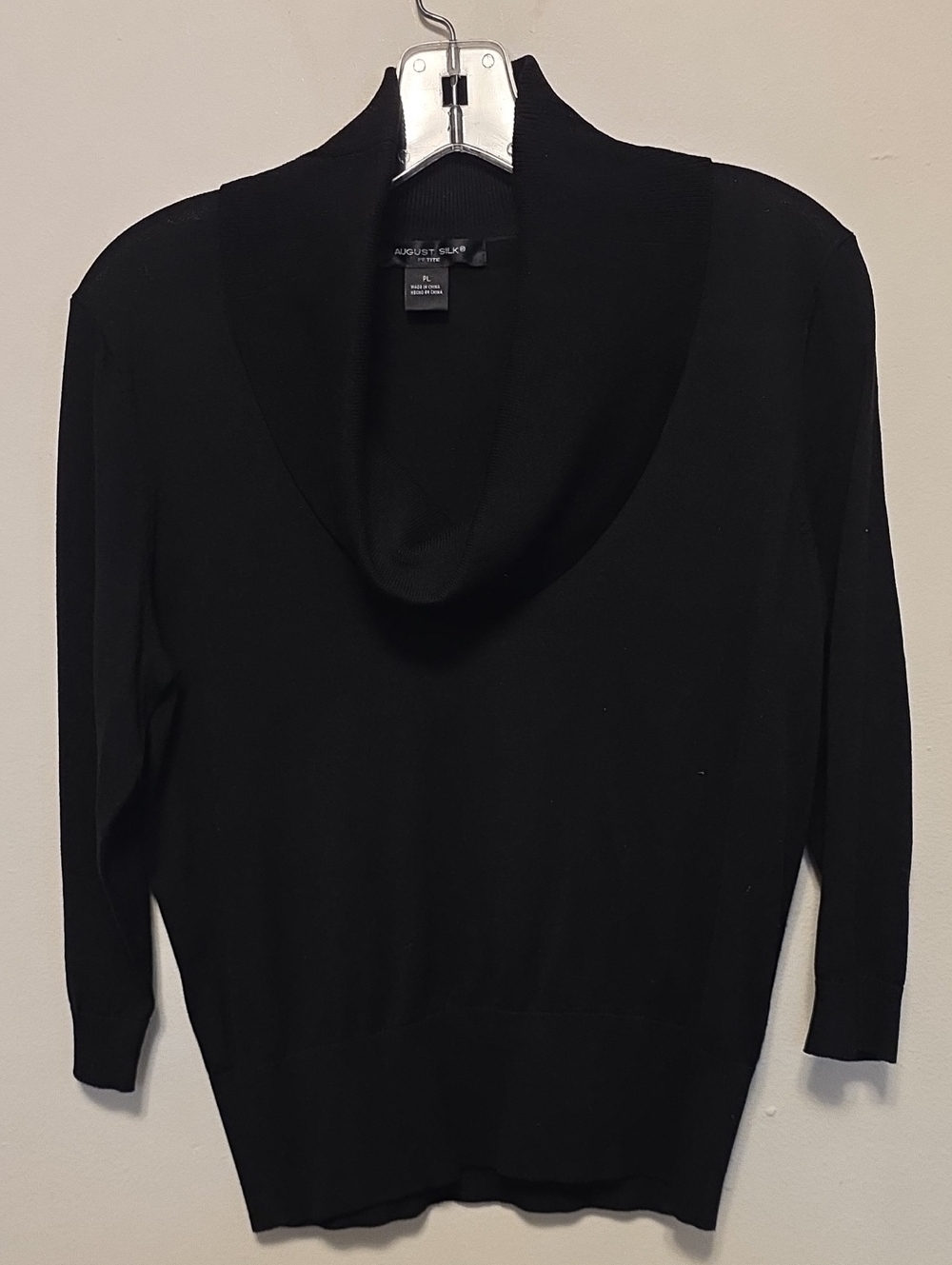 august silk Black Cowl Neck Lightweight Sweater